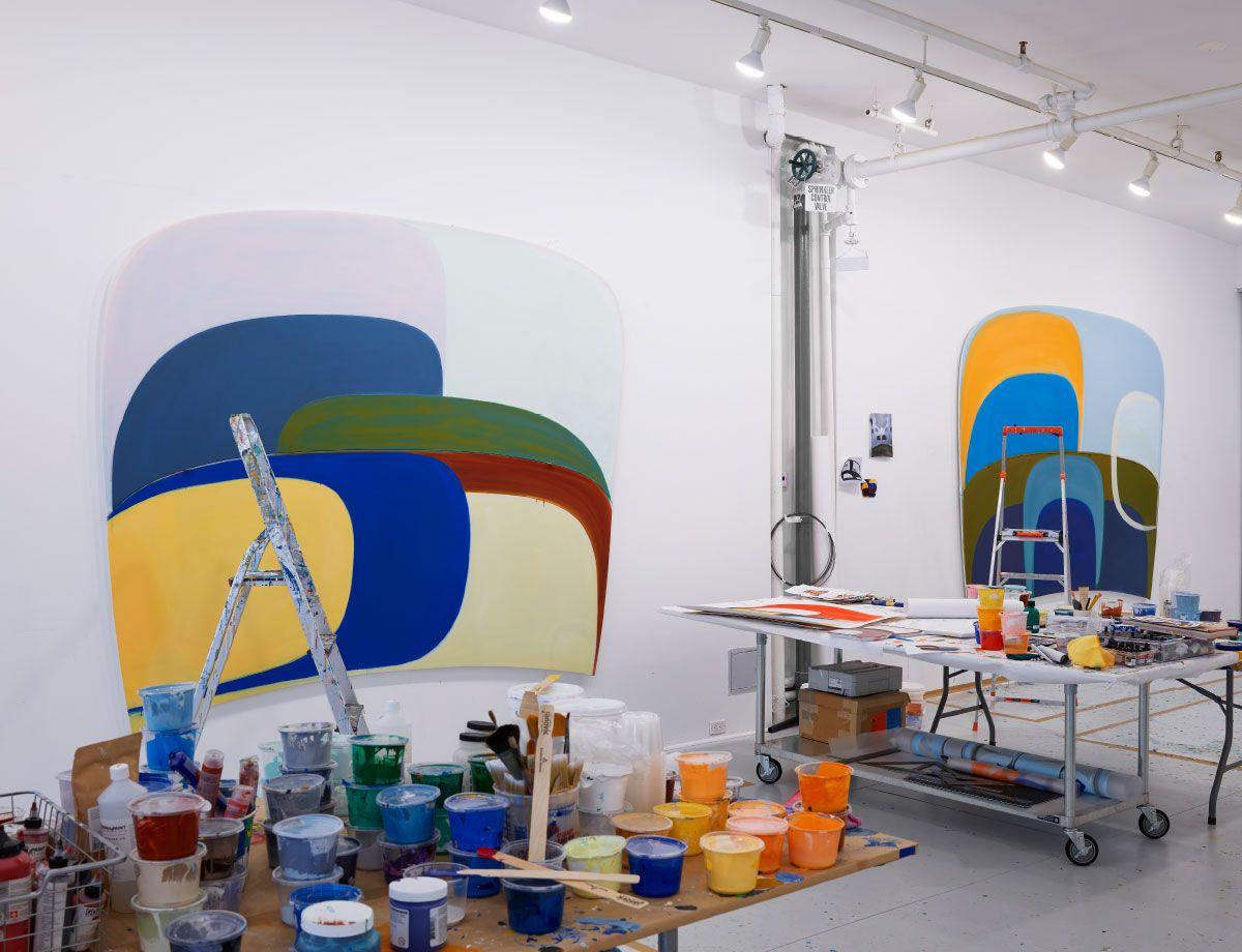 Joanna Pousette-Dart in the studio